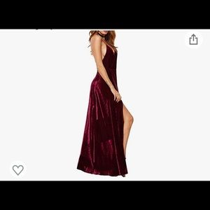 V-Neck Backless Wrap Velvet Cocktai Party Dress